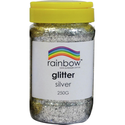 RAINBOW GLITTER JAR 250G Silver