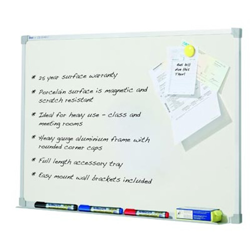 PENRITE PORCELAIN WHITEBOARDS Magnetic 1500x900mm QTPWI1509A