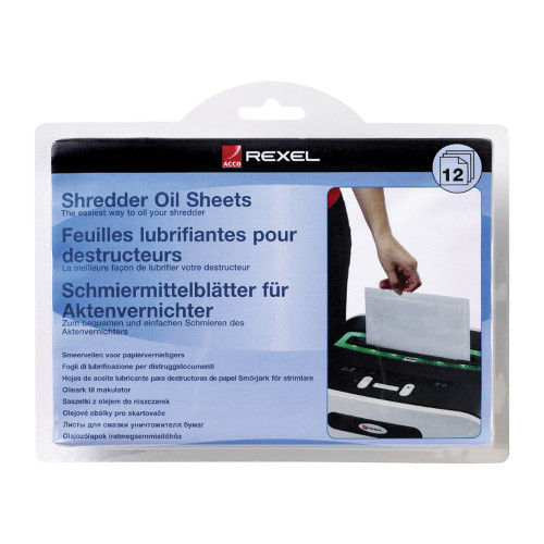 REXEL SHREDDER OIL SHEETS White Pk12 2101948