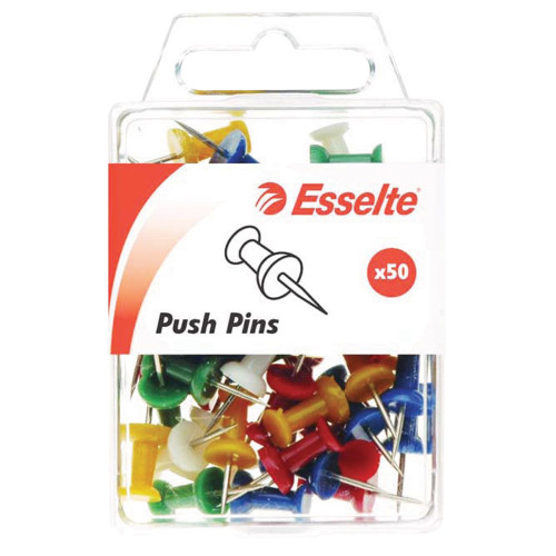 ESSELTE PINS PUSH 8x20mm Assorted PK50