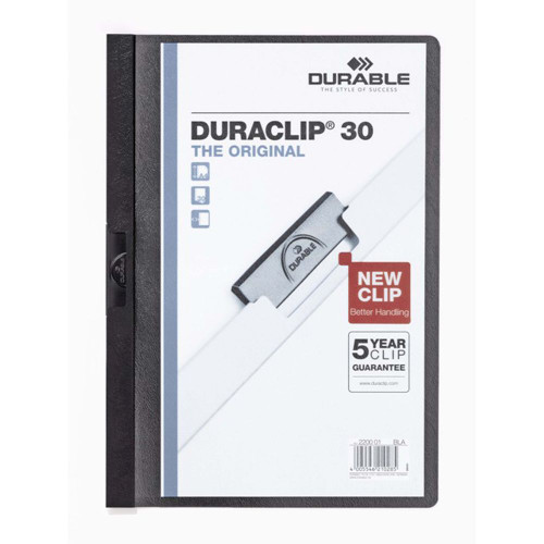 DURABLE DURACLIP 30 DOCUMENT FILE A4 30 SHEET CAP BLACK