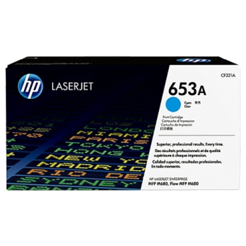 HP 653A ORIGINAL CYAN TONER CARTRIDGE 16.5K Suits LaserJet Enterprise Flow 680 / M680