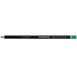 Staedtler 108 Glasochrom Pencil Lumocolour Permanent - Green, Box of 12