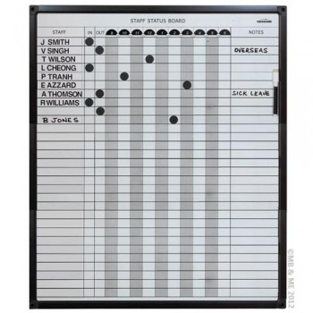 STAFF STATUS BOARD 737 x 615mm 30 Name