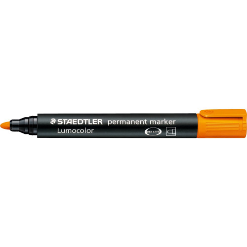 Staedtler 352 Lumocolor Permanent Marker 2.0mm Bullet Tip - Orange, Box of 10
