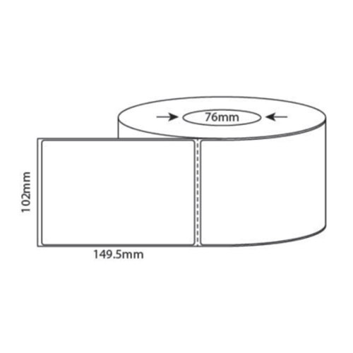 4 Rolls of 1000 Thermal Direct Labels 102mm x 150mm 76mm Core (Carton of 4)