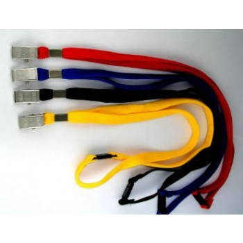 LANYARD PLAIN TUBULAR Safety release and alligator clip - Blue Pk20