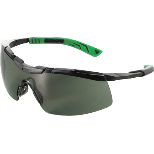 MAXISAFE 5X6 SAFETY GLASSES Smoke, Gun Metal/Green Frame G15 Lens *** While Stocks Last - Please Enquire to Confirm Availability ***