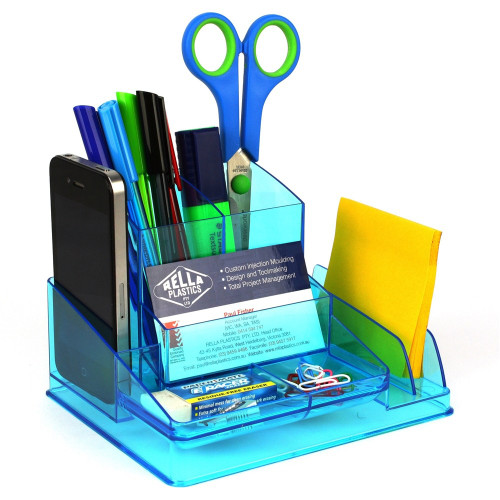 ITALPLAST Desk Organiser - Neon Blue, Each