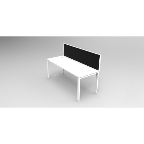RAPID INFINITY PROFILE END LEG Workstation White 1800x700mm 1 Person Singlesided W/Screen