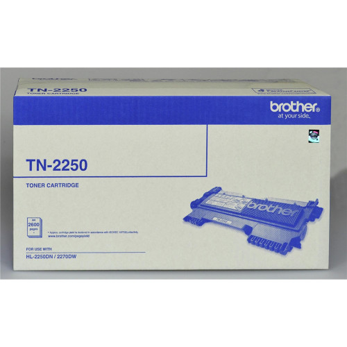 BROTHER TN-2250 ORIGINAL BLACK HIGH YIELD TONER CARTRIDGE 2.6K Suits Brother HL 2240D / 2242D / 2250DN / 2270DW / MFC 7240 / 7360N / 7362N / 7460DN / 7860DW