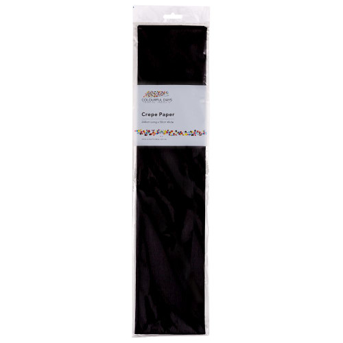 CREPE PAPER 240 X 50 CM BLACK *** While Stocks Last ***