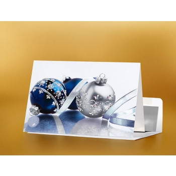 SEASON'S GREETING CARD Baubles of Distinction 183mm x 127mm, Pk100