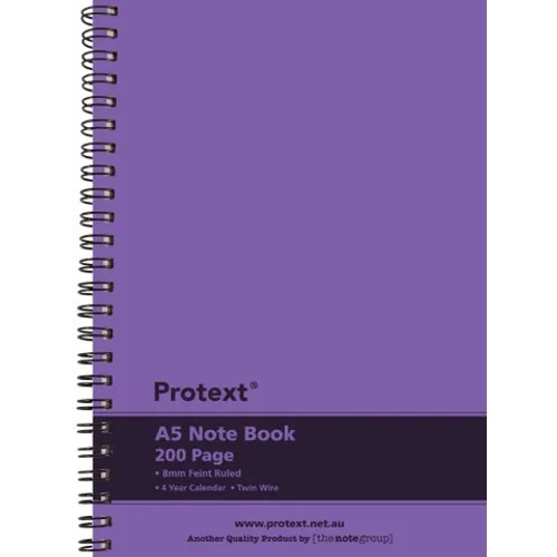 PROTEXT A5 200PG TWIN WIRE PP NOTEBOOK - PURPLE