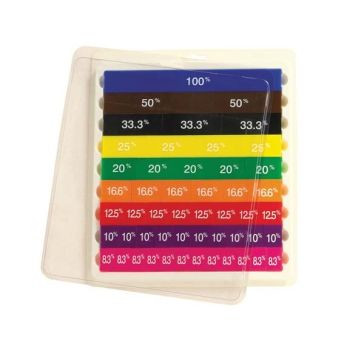FRACTION TILES 51PC + TRAY VARIOUS FRACTIONS