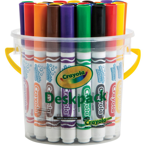 CRAYOLA WASHABLE BROAD MARKER 32 Asst Classic Deskpack Pack of 32