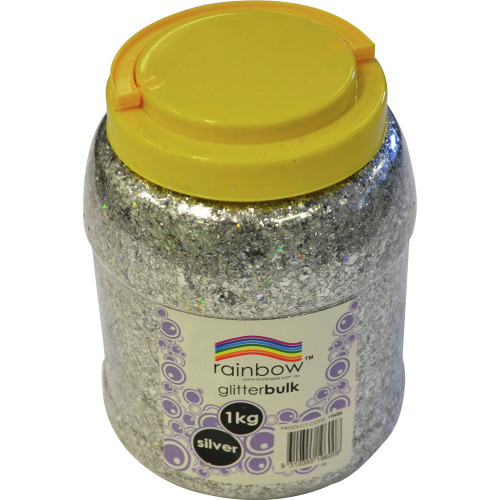 RAINBOW GLITTER BULK 1 KG JAR Silver