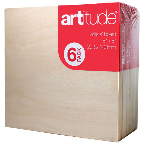 Artitude Board 8x8 Inch Thin Edge Pack of 6