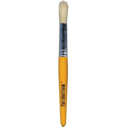 EDVANTAGE STUBBY PAINT BRUSHES Stubby Round Hogs Hair Bristle Brush - Wooden, Pk12