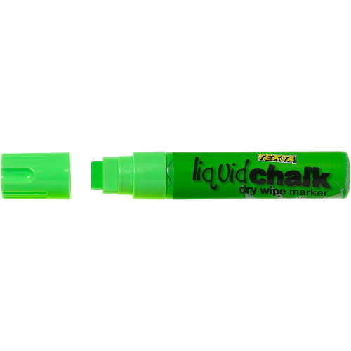 TEXTA JUMBO LIQUID CHALK Dry Wipe Chisel 15mm Nib Green