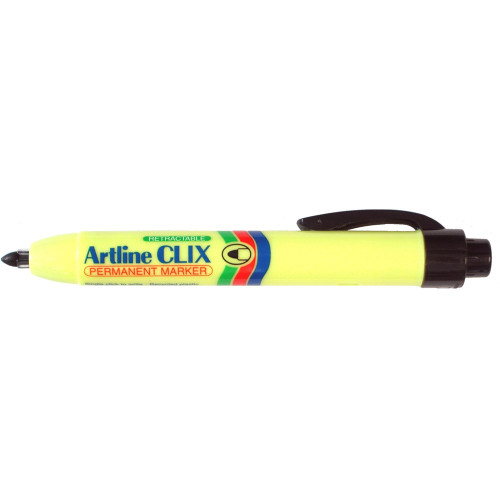 ARTLINE CLIX RETRACT BULLET MARKER BLACK 107301