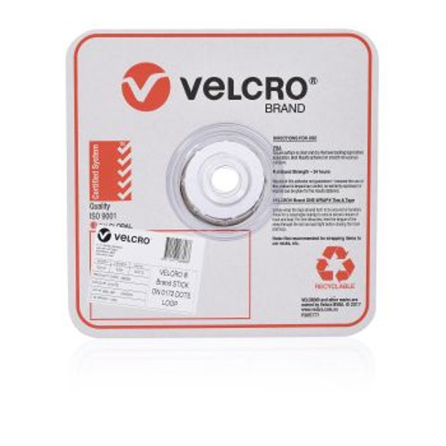 VELCRO 22mm SPOTS LOOP ONLY 900 Dots White 45338