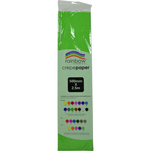 RAINBOW CREPE PAPER 500mmx2.5m Grass Green