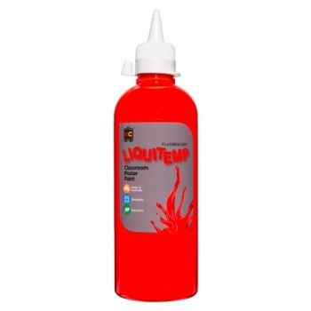 FLUORESCENT LIQUITEMP POSTER PAINT 500ML RED