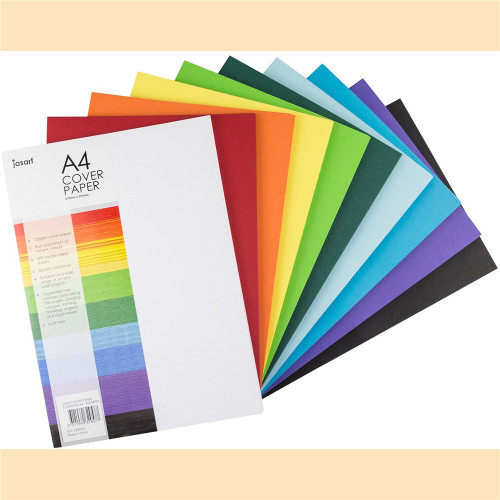 JASART COVER PAPER A4 130gsm Assorted (Pack of 500)
