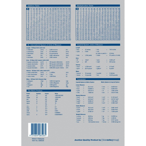 WRITER PREMIUM A4 96PG 5MM GRAPH BOOK