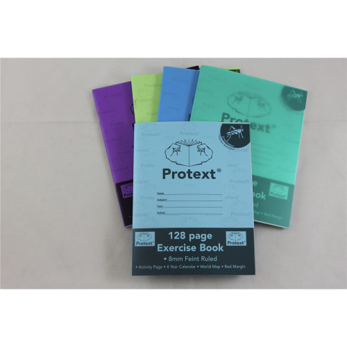 PROTEXT EXERCISE BOOK 225X175MM 8mm Ruled 128pgs, Grasshopper