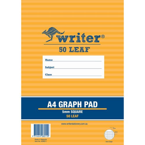 A4 5MM 50 LEAF GRAPH PAD