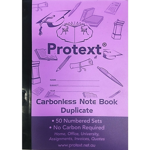 PROTEXT CARBONLESS NOTE BOOK DUPLICATE 100'S