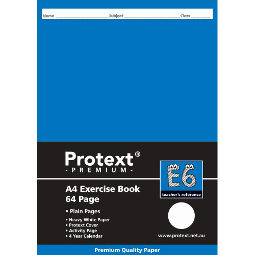 A4 EXERCISE BOOK E6  PLAIN 64PG