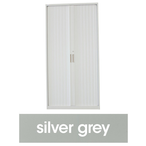 STEELCO TAMBOUR DOOR CUPBOARD 5 Shelf Silver Grey H2000xW900xD463mm