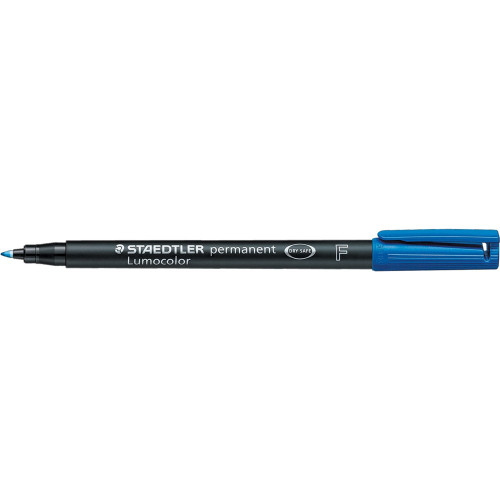 Staedtler 318 Lumocolor Pens Permanent 0.6mm Fine - Blue, Box of 10