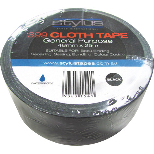 STYLUS 399 CLOTH TAPE Black 48mmx25m