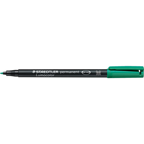 Staedtler 317 Lumocolor Pens Permanent 1.0mm Medium - Green, Box of 10