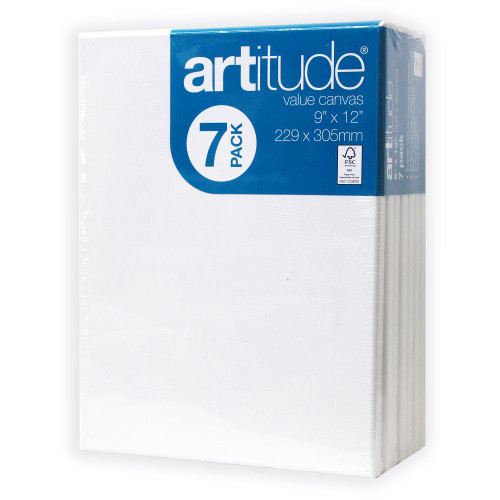 Artitude Canvas 9x12 Inch Thin Edge Pack of 6