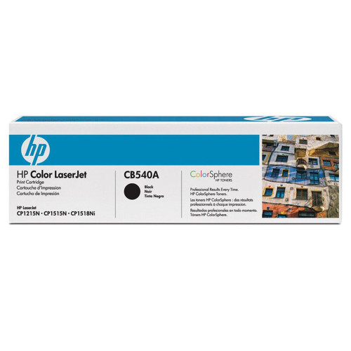 HP 125A BLACK ORIGINAL LASERJET TONER CARTRIDGE (CB540A) Suits CP1215/CP1515/CP1518NI/CM1312