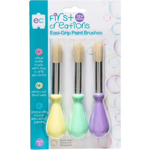 First Creations Easi-Grip Brushes Paint Pack of 3