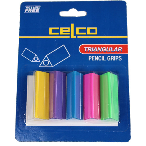 CELCO PENCIL GRIPS CARD/5 Assorted Colours Pk5