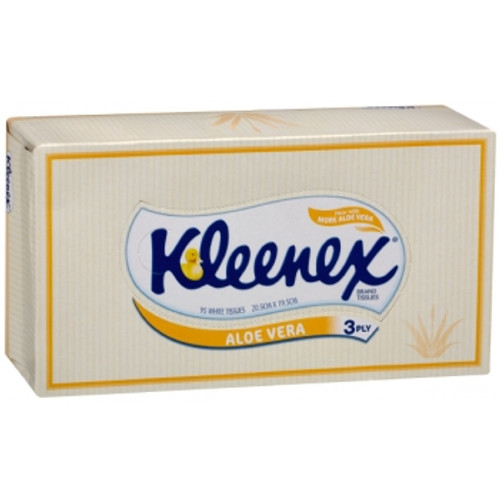 KLEENEX 3 PLY TISSUES WITH ALOE VERA 95 Sheets, Carton of 24 (029107) **Limited Stock**