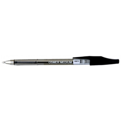 OSMER OS71  BALLPOINT PEN Black, Medium 1mm Bx12 *** See also DEL-EQ3BK ***