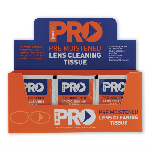 LENS CLEAN WIPES BX100 (Pre-Moist,Non Scratch,Anti-Fog)