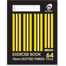 Olympic Exercise Book D2186 225 x 175mm 64 Page 18mm Dotted Thirds (140763)