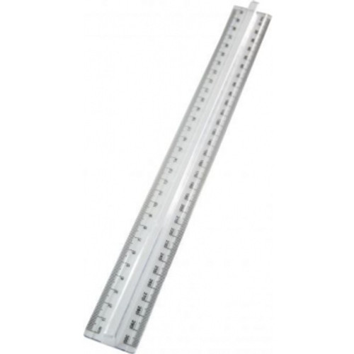 PLASTIC RULER - 300mm CLEAR WITH FINGER GRIP