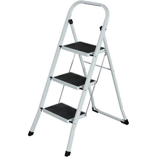 ITALPLAST Step Ladder 3 Step - White, Each
