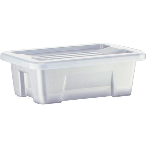 ITALPLAST Storage Box with Lid 1 Litre - Transparent Graphite (Clear), Each
