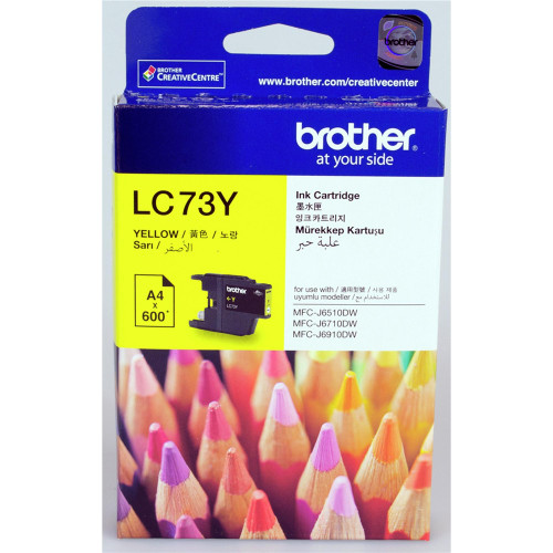 BROTHER LC-73BK ORIGINAL YELLOW CARTRIDGE Suits MFC J6510DW / 6710DW / 6910
